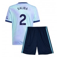 Camisa de time de futebol Arsenal William Saliba #2 Replicas 3º Equipamento Infantil 2024-25 Manga Curta (+ Calças curtas)